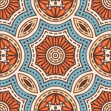 Ethnic floral seamless pattern Stock Illustration