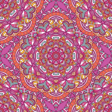 Ethnic floral seamless pattern Stock Illustration