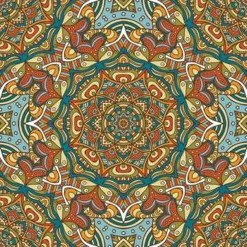 Ethnic floral seamless pattern Stock Illustration