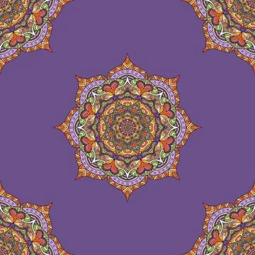 Ethnic floral seamless pattern Stock Illustration