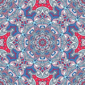 Ethnic floral seamless pattern Stock Illustration
