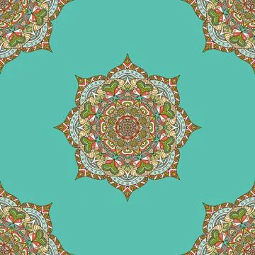 Ethnic floral seamless pattern Stock Illustration