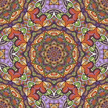 Ethnic floral seamless pattern Stock Illustration