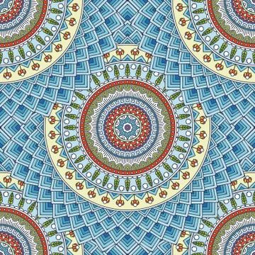 Ethnic floral seamless pattern Stock Illustration