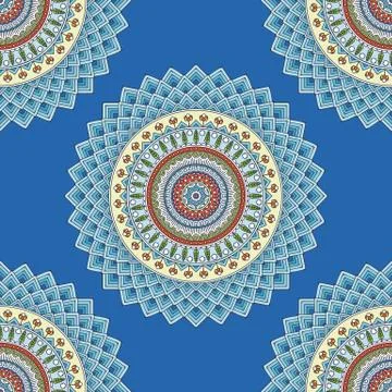Ethnic floral seamless pattern Stock Illustration