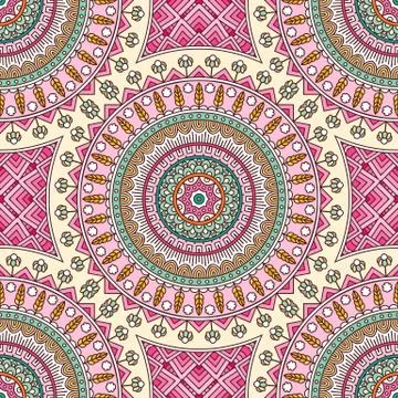 Ethnic floral seamless pattern Stock Illustration