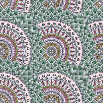 Ethnic floral seamless pattern Stock Illustration