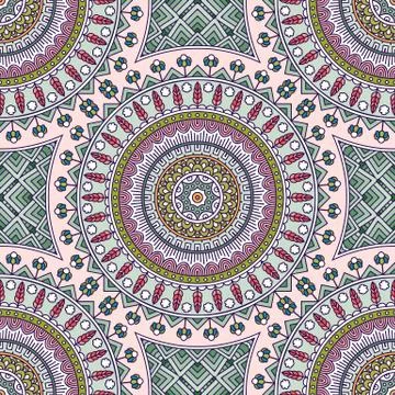 Ethnic floral seamless pattern 스톡 일러스트
