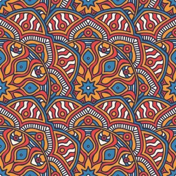 Ethnic floral seamless pattern Stock Illustration