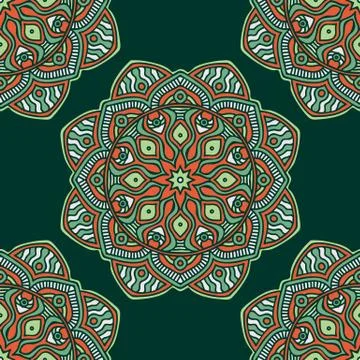 Ethnic floral seamless pattern Stock Illustration