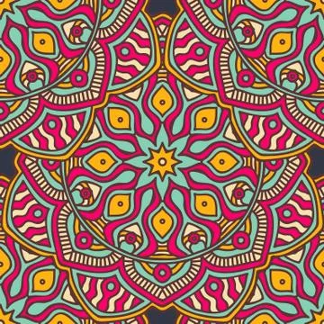 Ethnic floral seamless pattern Stock Illustration