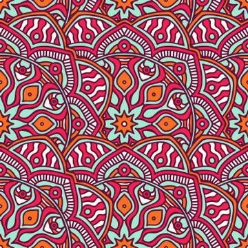 Ethnic floral seamless pattern Stock Illustration