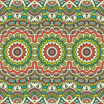 Ethnic floral seamless pattern Stock Illustration