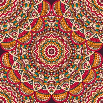 Ethnic floral seamless pattern Stock Illustration