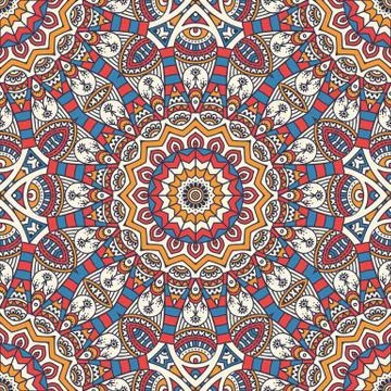 Ethnic floral seamless pattern Stock Illustration