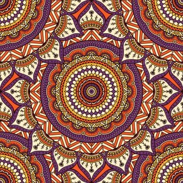Ethnic floral seamless pattern Stock Illustration
