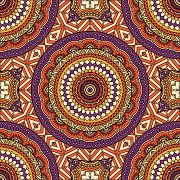 Ethnic floral seamless pattern Stock Illustration