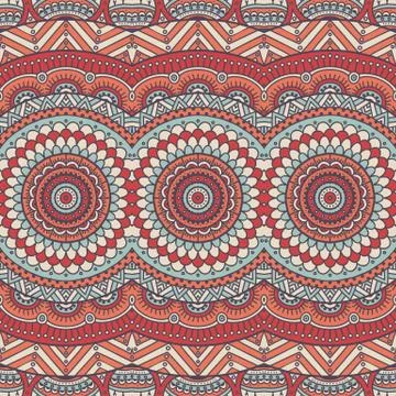 Ethnic floral seamless pattern Stock Illustration