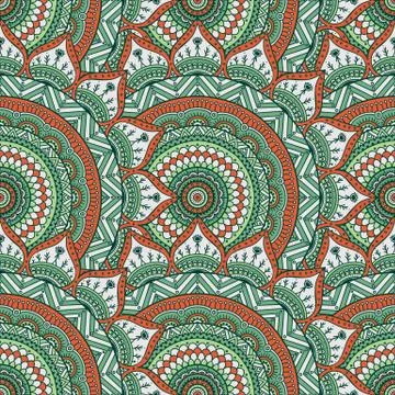 Ethnic floral seamless pattern Stock Illustration