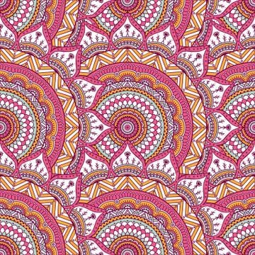 Ethnic floral seamless pattern Stock Illustration