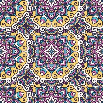 Ethnic floral seamless pattern Stock Illustration