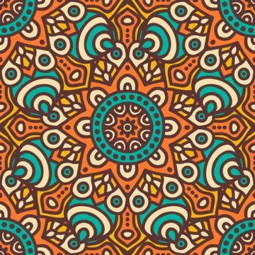 Ethnic floral seamless pattern Stock Illustration