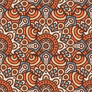 Ethnic floral seamless pattern Stock Illustration