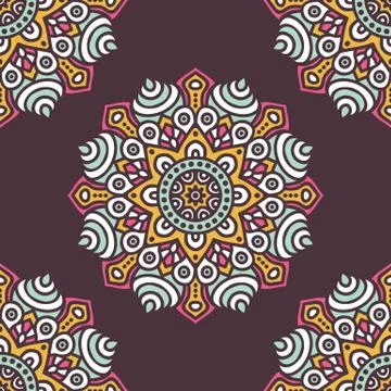 Ethnic floral seamless pattern Stock Illustration