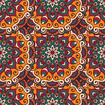 Ethnic floral seamless pattern Stock Illustration