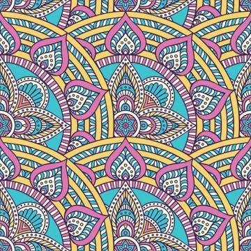 Ethnic floral seamless pattern 스톡 일러스트