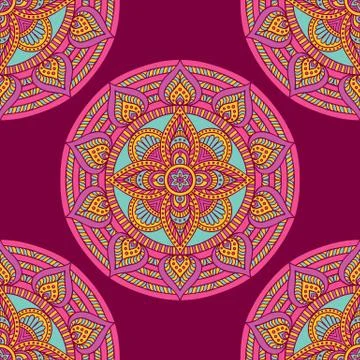 Ethnic floral seamless pattern Stock Illustration