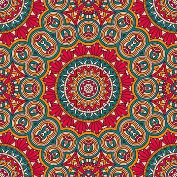 Ethnic floral seamless pattern Stock Illustration