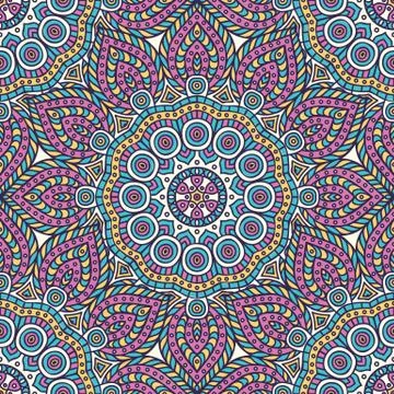 Ethnic floral seamless pattern Stock Illustration