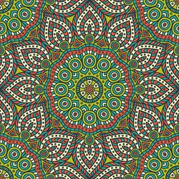 Ethnic floral seamless pattern Stock Illustration