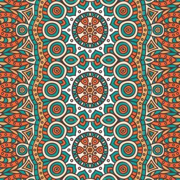 Ethnic floral seamless pattern Stock Illustration