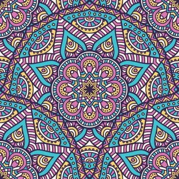 Ethnic floral seamless pattern Stock Illustration