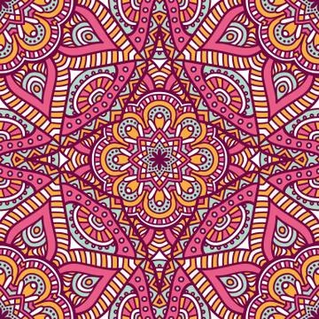 Ethnic floral seamless pattern Stock Illustration