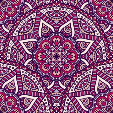 Ethnic floral seamless pattern Stock Illustration
