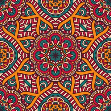 Ethnic floral seamless pattern Stock Illustration