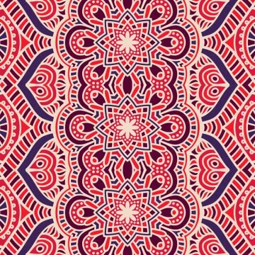 Ethnic floral seamless pattern Stock Illustration