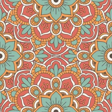 Ethnic floral seamless pattern Stock-Illustration