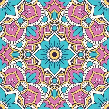 Ethnic floral seamless pattern Stock Illustration