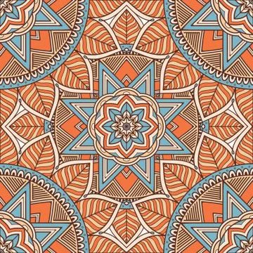 Ethnic floral seamless pattern Stock Illustration