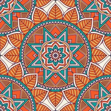 Ethnic floral seamless pattern 스톡 일러스트