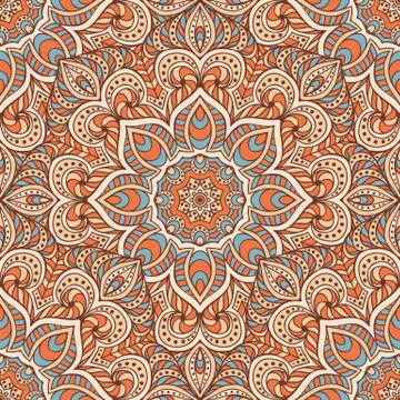 Ethnic floral seamless pattern Stock Illustration