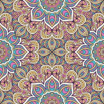 Ethnic floral seamless pattern Stock Illustration