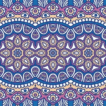 Ethnic floral seamless pattern Stock Illustration