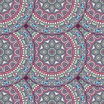 Ethnic floral seamless pattern Stock Illustration