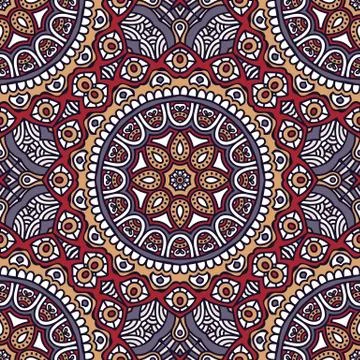 Ethnic floral seamless pattern Stock Illustration