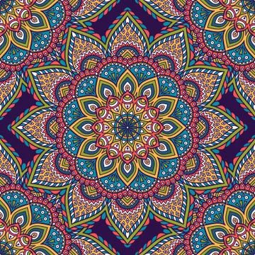 Ethnic floral seamless pattern Stock Illustration